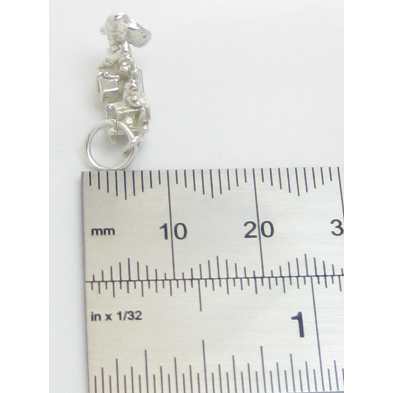 Santa on His Sleigh Sterling Silver Charm, Christmas